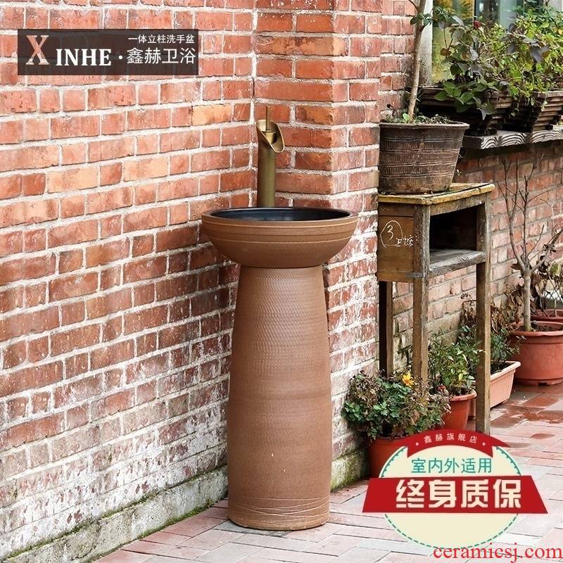 The sink ceramic basin of pillar type simple vertical integrated hotel toilet columella ground pool for wash basin