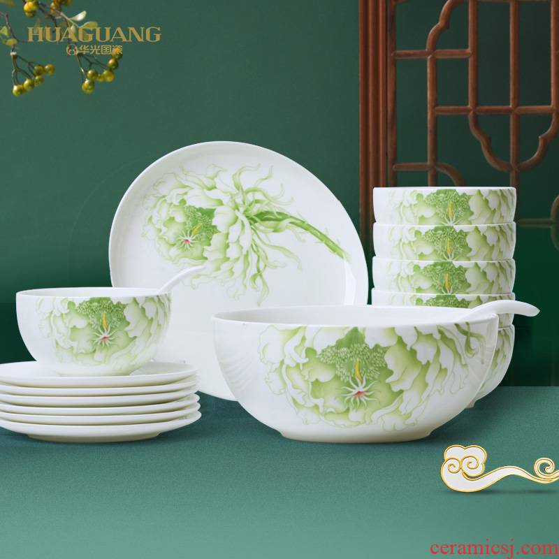 Uh guano antibacterial ipads porcelain ceramic tableware suit dishes suit household of Chinese style glair spring scenery garden