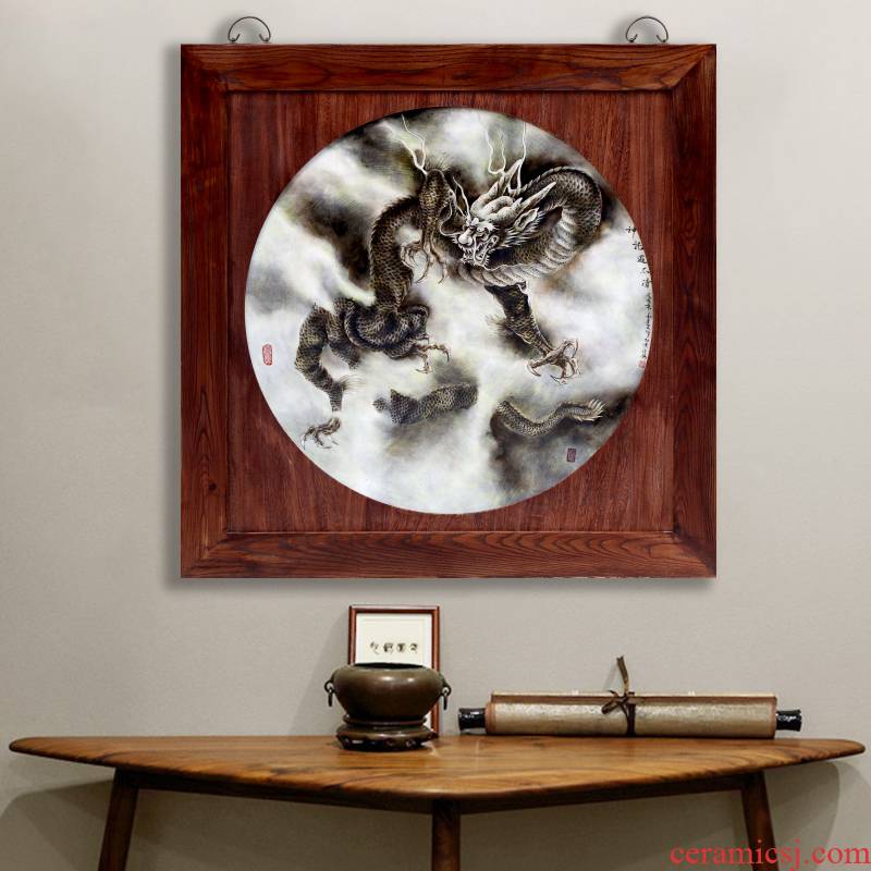Jingdezhen ceramic hand - made dragon pattern porcelain plate painting the living room a study hang a picture to a housewarming gift mural decoration porch