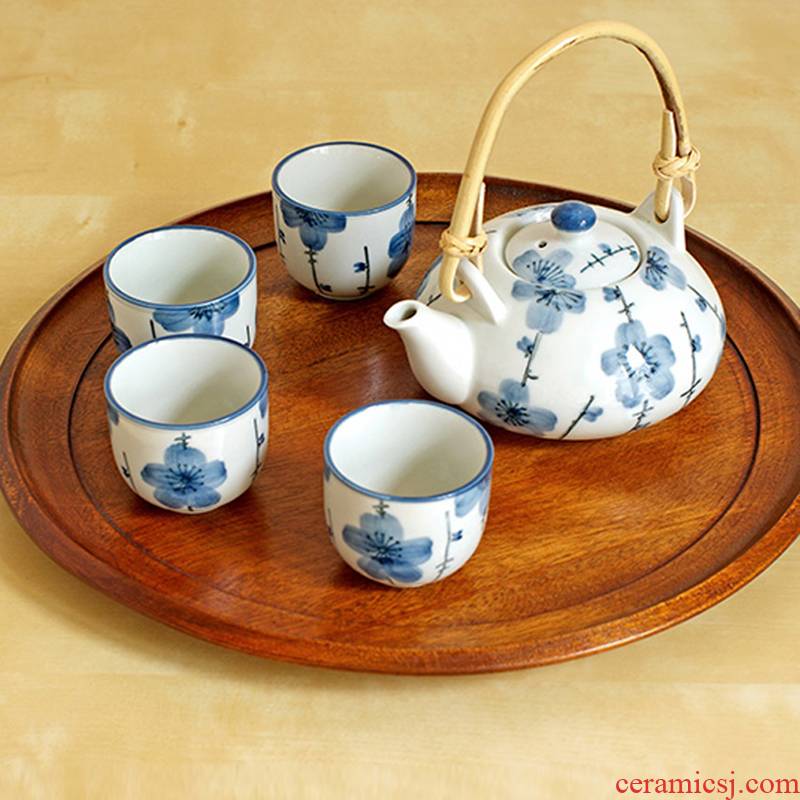 West Tian Mu rain small tea set Japanese mei grapes and wind household contracted ceramic kung fu tea sets tea pot