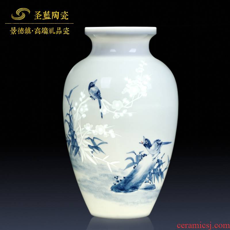 Jingdezhen ceramics hand - carved thin foetus beaming vases, flower arrangement sitting room adornment exquisite furnishing articles
