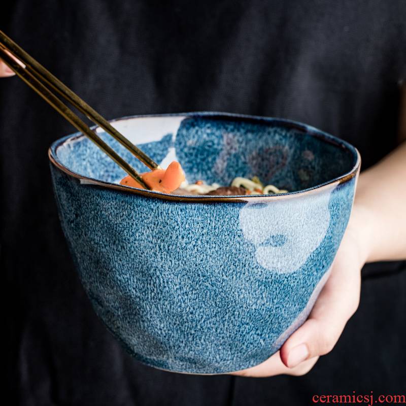 Porcelain creative leisurely 6 inches retro ceramic rainbow such as bowl of fruit salad bowl bowl of soup bowl large bowl European big bowl