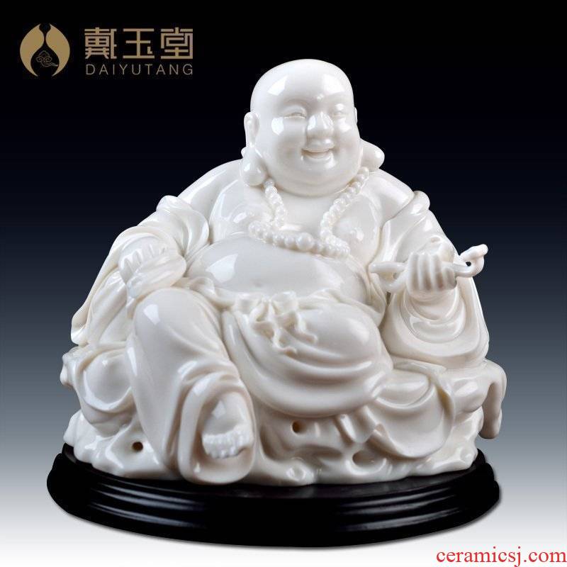 Yutang dai maitreya ceramics handicraft white marble porcelain its collection/satisfied smiling Buddha D01-025