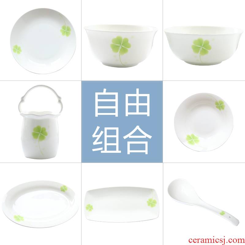 Think hk to ipads porcelain tableware dishes suit bulk, Korean dish bowl of diy and tie - in combination of household tableware suit