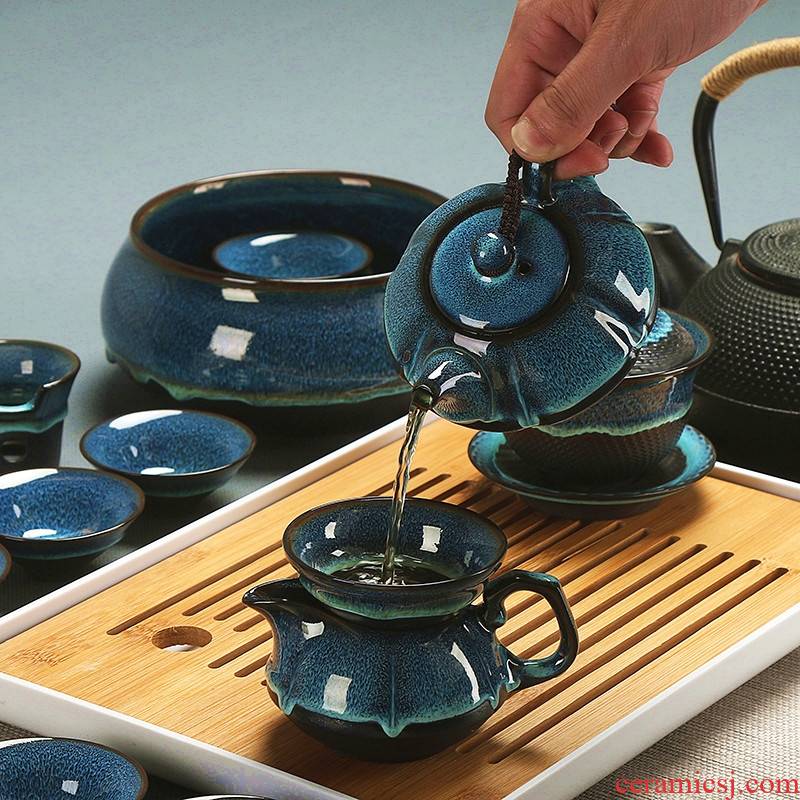 Build one kung fu tea set ceramic home office contracted XiCha tureen teapot teacup tea tea combination