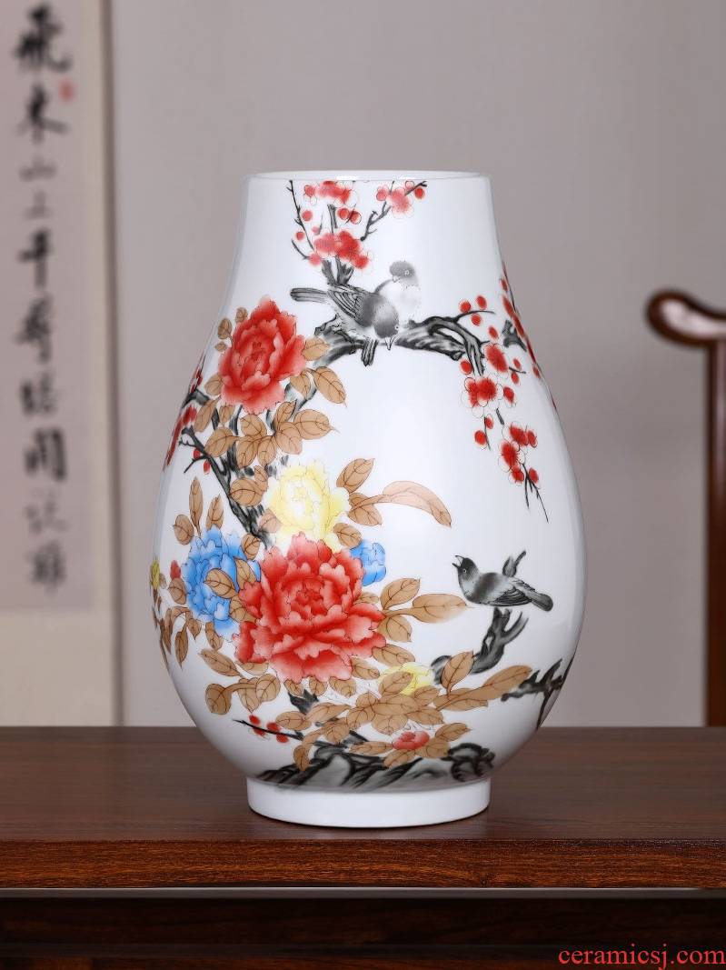 Jingdezhen ceramics vase sitting room place water raise modern Chinese style household adornment archaize porcelain arts and crafts