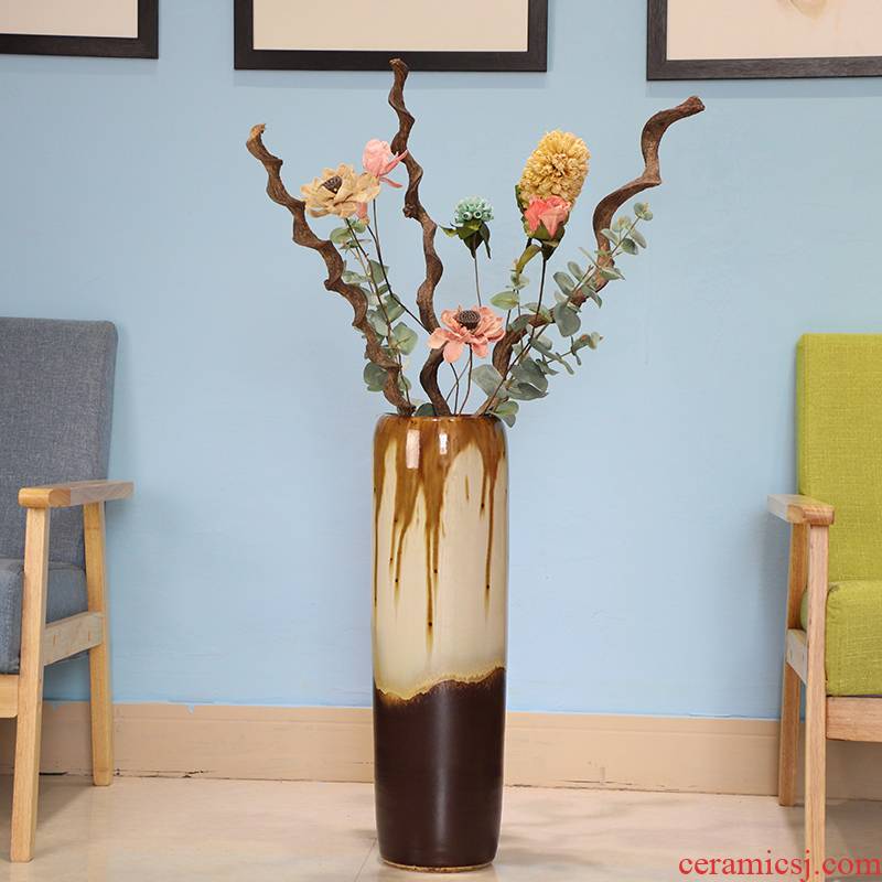 Jingdezhen European ceramic vase of large sitting room lucky bamboo is placed a I and contracted dried flower arranging flowers large