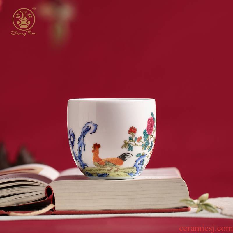 Chang south of jingdezhen ceramic cylinder cup chicken imitation the qing qianlong famille rose porcelain cup sample tea cup cup single CPU kung fu master