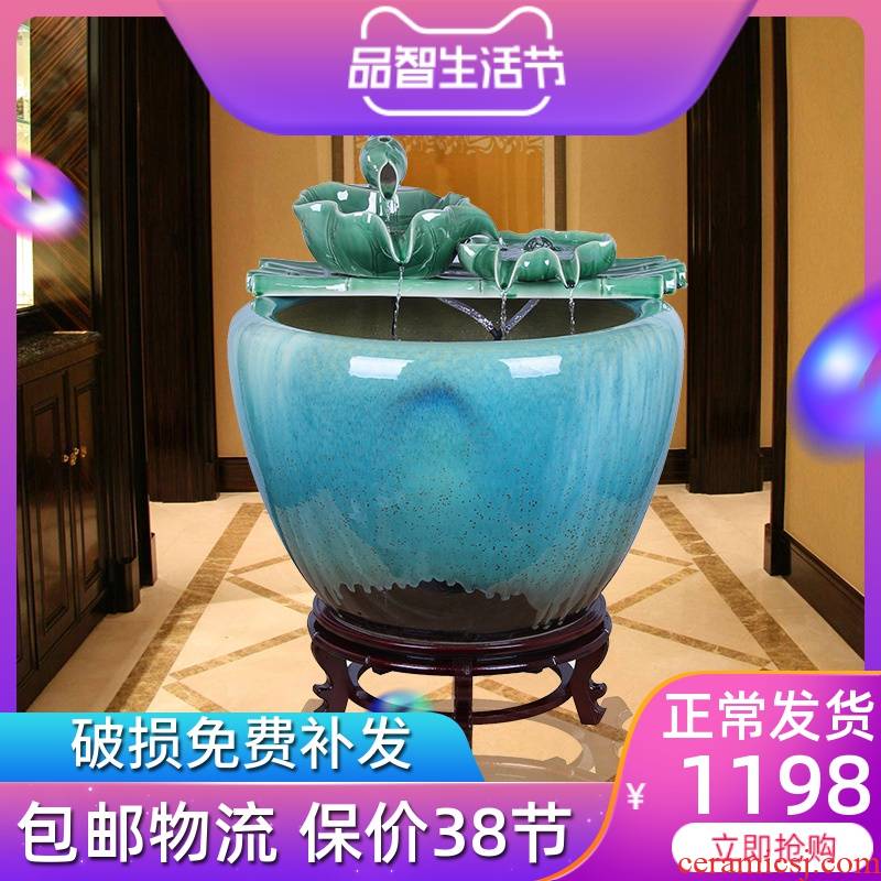 Jingdezhen ceramic fish tank is big sitting room be born king hotel courtyard brocade carp fish tank water aquarium