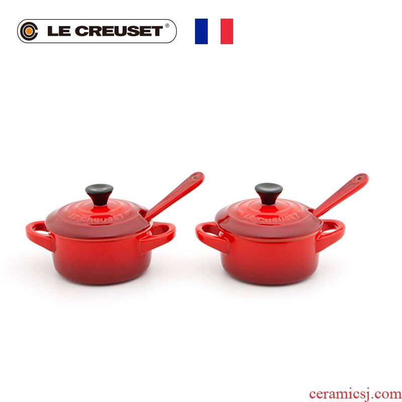 France 's LE CREUSET cool color stoneware with spoon, spice bottles 2 sets of household condiment for practical