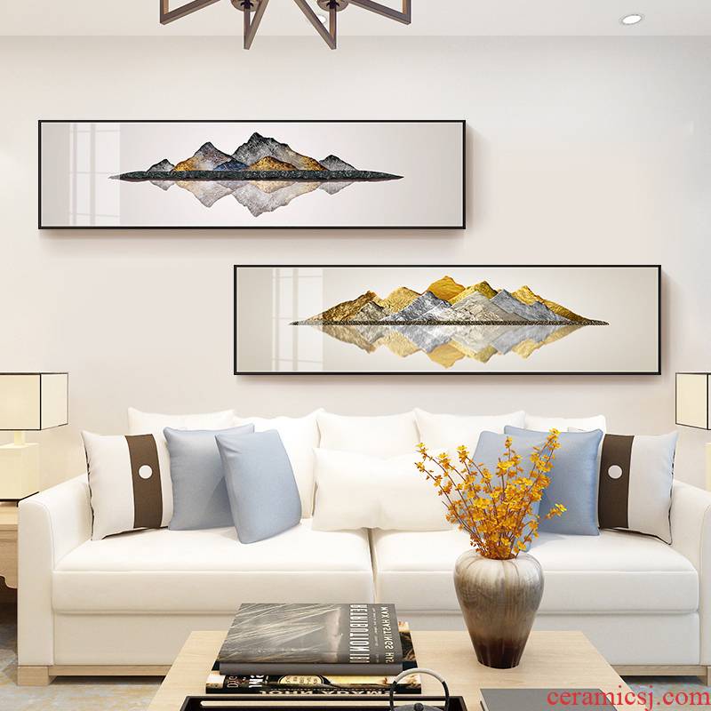 New Chinese style postmodern sitting room crystal porcelain painting landscapes hang a picture of the head of a bed office setting wall adornment backer