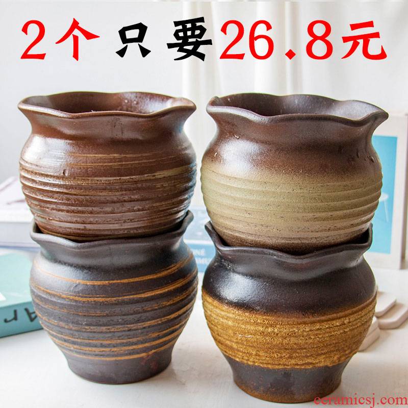 Extra large fleshy flowerpot coarse pottery meaty plant orchid Chinese rose to heavy ceramic money plant POTS mage old running the flowerpot