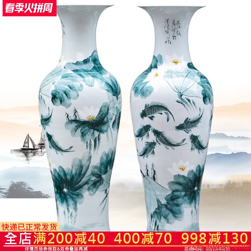 Jingdezhen ceramics hand - made color ink every year more than the French vase hotel family sitting room adornment is placed