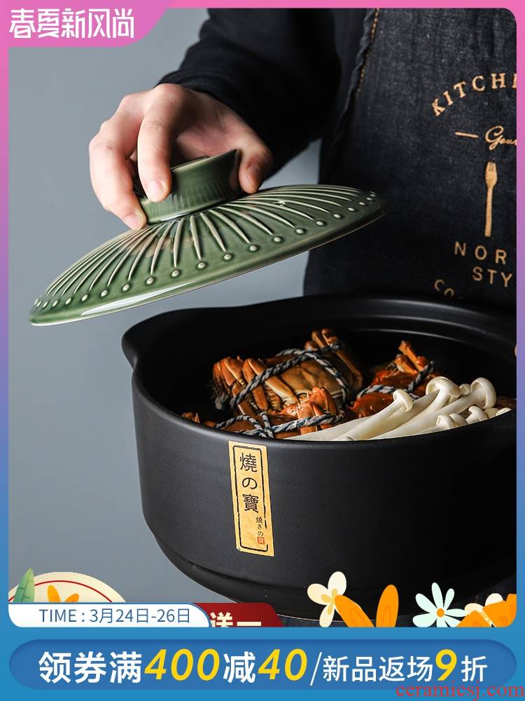 Selley Japanese ceramic casserole household simmering stew high - capacity, high - temperature cooking porridge soup rice soup pot crock