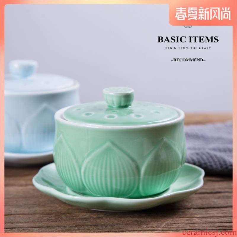 Ceramic bird 's nest stew with cover every small water in clay pot soup pot soup pot stew stew dessert celadon bowls of soup bowl tableware bag in the mail