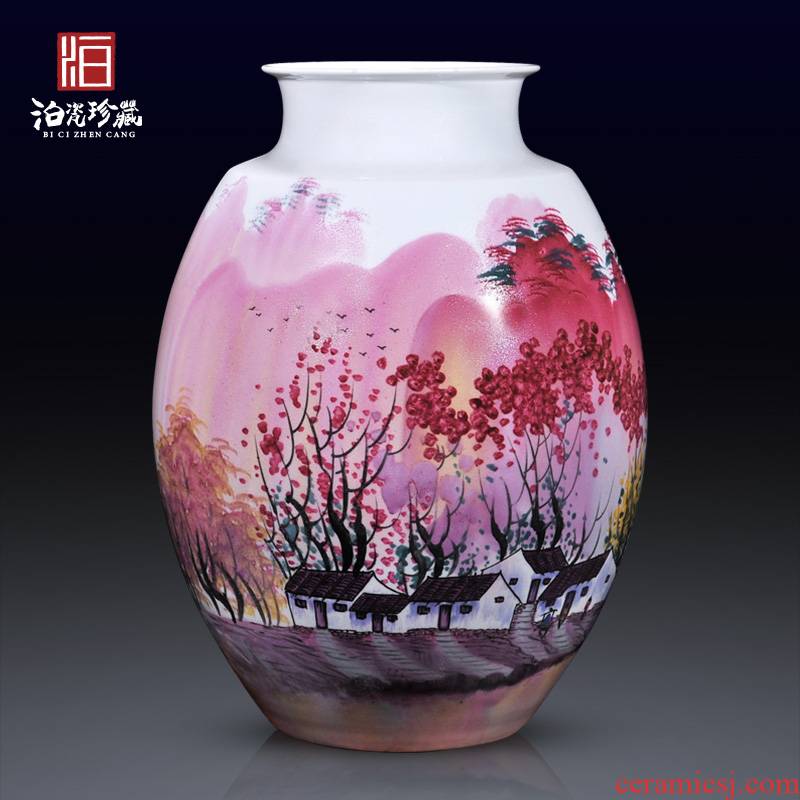Jingdezhen ceramics famous hand - made of pearl color big vase collection of Chinese I and contracted sitting room adornment is placed