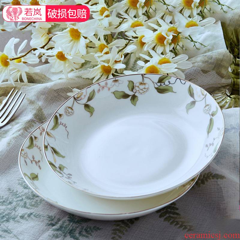If haze ipads porcelain child home Chinese food dish 8 inches deep dish creative ceramic plate soup plate plates dumplings
