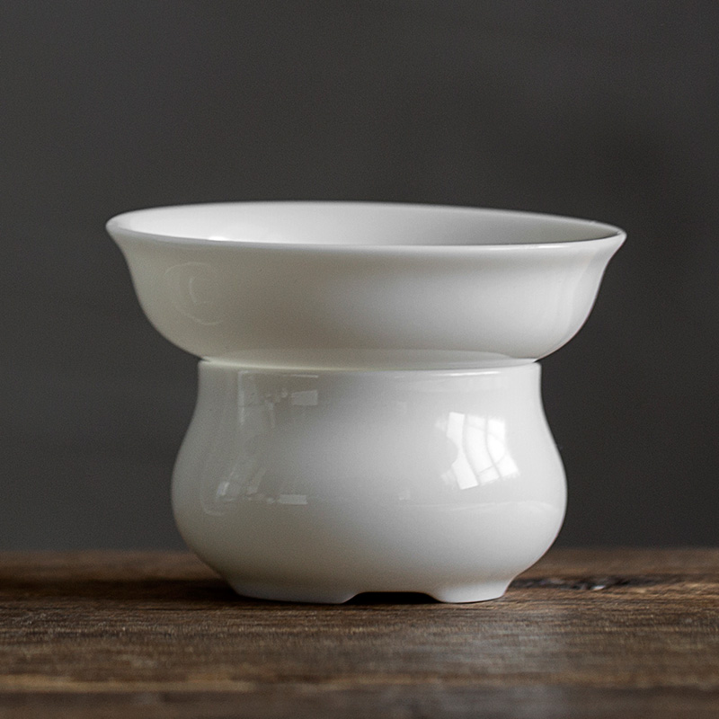 Jun ware dehua white porcelain tea) household ceramics filter gauze net creative kung fu tea accessories tea strainer