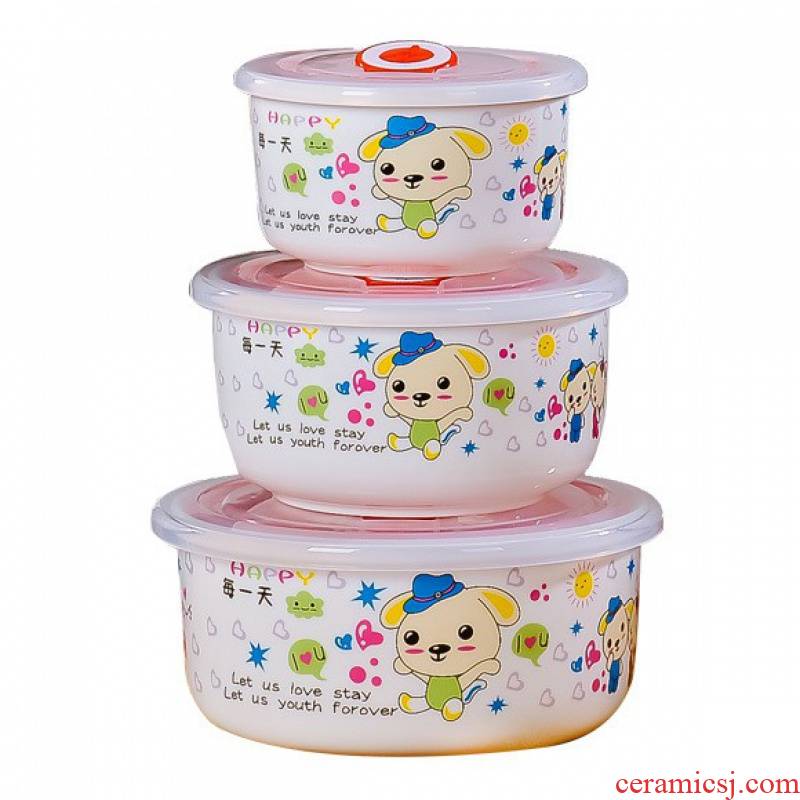 Jingdezhen ceramic preservation bowl three - piece microwave preservation box lunch box lunch box sealed box rainbow such use ceramic bowl