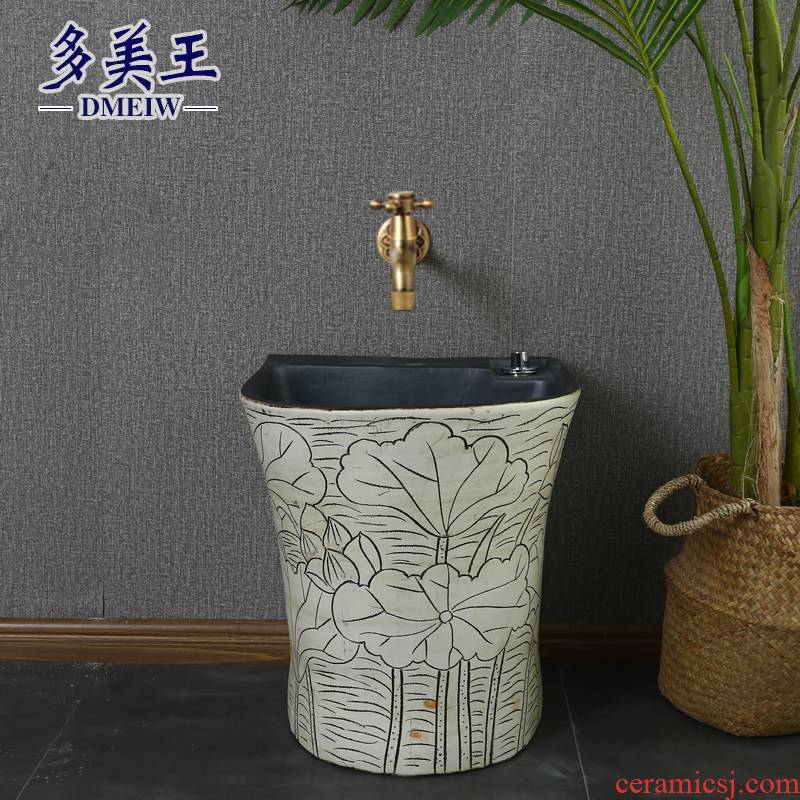 What king of Chinese style restoring ancient ways ceramic wash basin of the courtyard balcony mop mop pool household is suing the mop pool slot restoring ancient ways