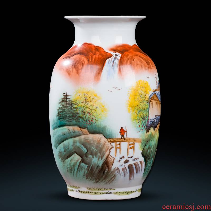 Jingdezhen ceramics hand - made Chinese famille rose porcelain vase furnishing articles of handicraft wine porch sitting room adornment