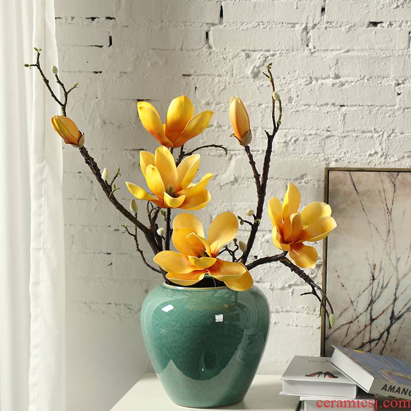 American ceramic dry vase creative flower arrangement is restoring ancient ways to decorate household act the role ofing is tasted contracted and I European furnishing articles in the living room