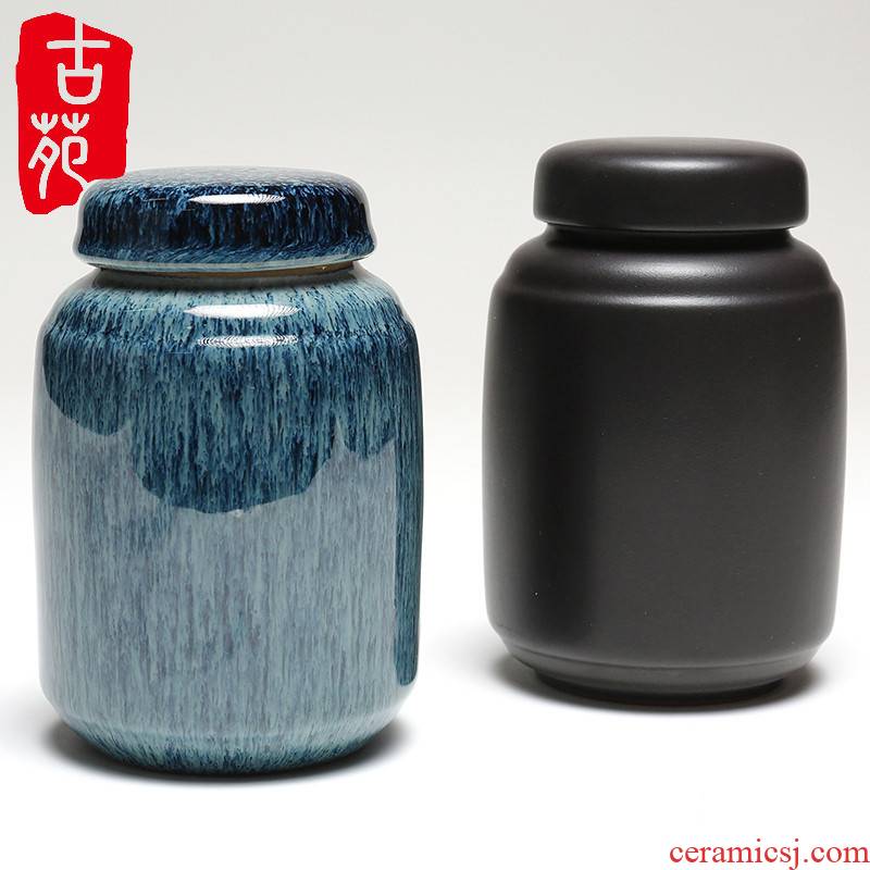 Ancient garden Japanese coarse pottery purple sand tea set to restore Ancient ways gm sealed jar with cover of household ceramic tea caddy fixings