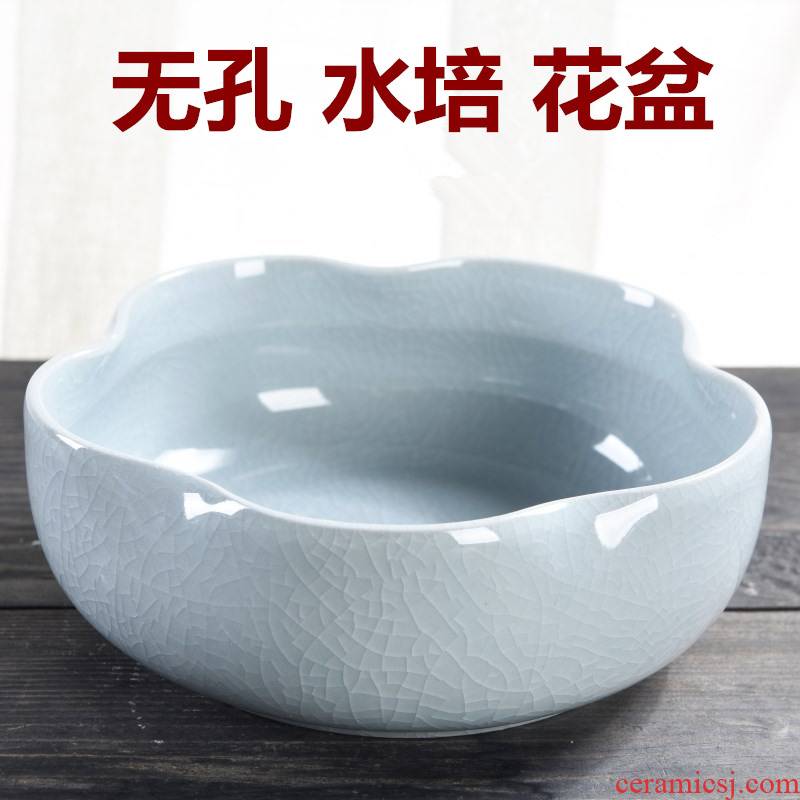 The Leaf of the lotus copper grass flower pot daffodil water lily bowl lotus non - porous ceramics special clearance hydroponic water raise more meat