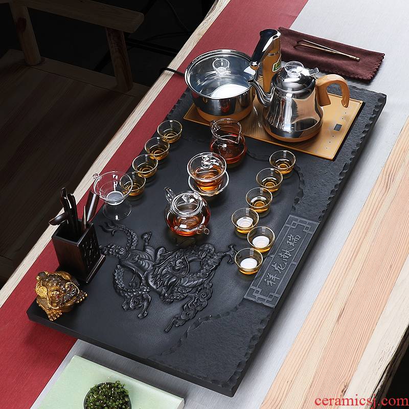 True sheng sharply stone tea tray of a complete set of tea set violet arenaceous kung fu tea tea tea taking. The Automatic drainage