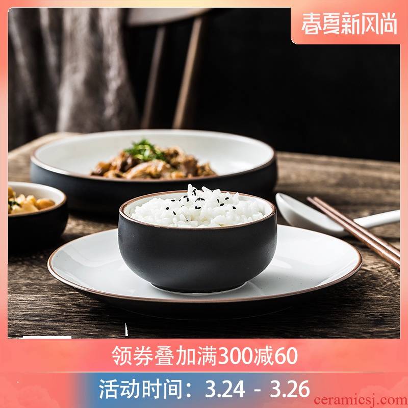 Japanese ceramic bowl dish food dish home dinner plate tableware suit western - style food dish dish soup bowl bowl plate