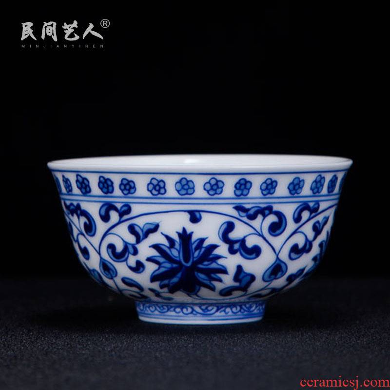 Jingdezhen ceramic cups manual master of a single CPU kung fu sample tea cup hand - made porcelain antique hand cup
