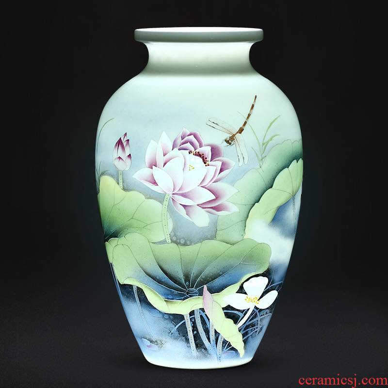 Jingdezhen ceramics vase furnishing articles flower arranging famous hand - made of office decoration of Chinese style household living room
