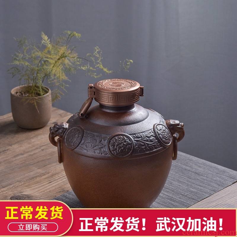 The Empty jar household seal 5 jins of jingdezhen ceramics with special instruments mercifully wine jar jar of wine bottles