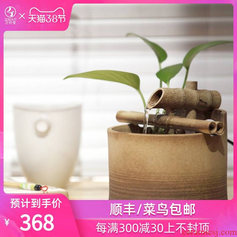 Thousands of thousand hall water furnishing articles desk decoration ceramic humidifier water Chinese lucky bamboo water fountains