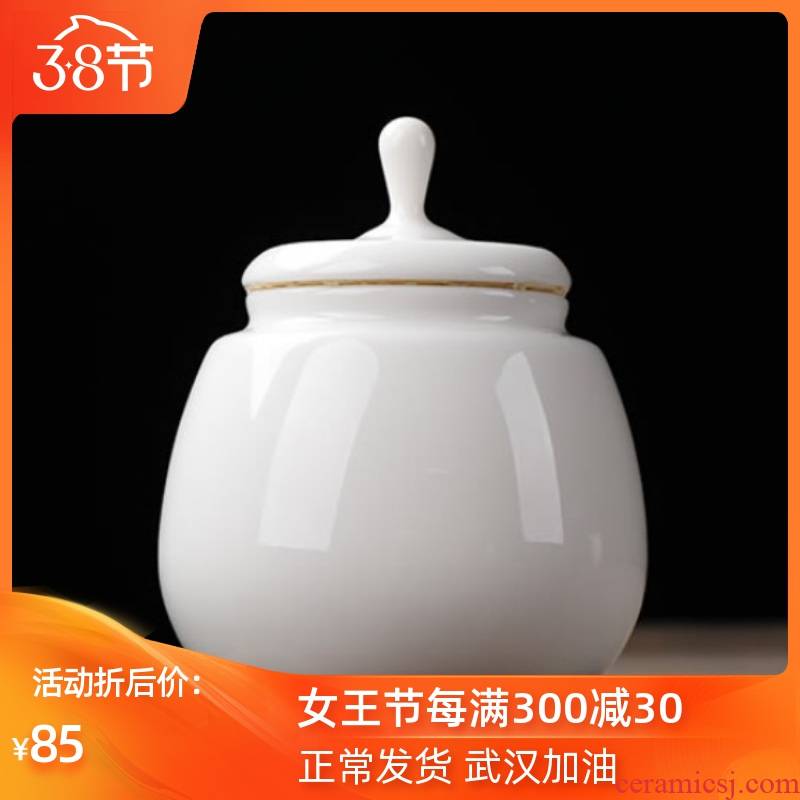 Ya xin company jade hall dehua porcelain tea pot ceramic small storage jar airtight white porcelain jar POTS of tea boxes