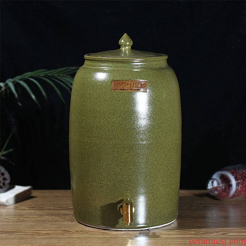 Jingdezhen ceramic tea at the end of the barrel it jars tank cylinder tea urn 30 jins 50 kg 100 catties