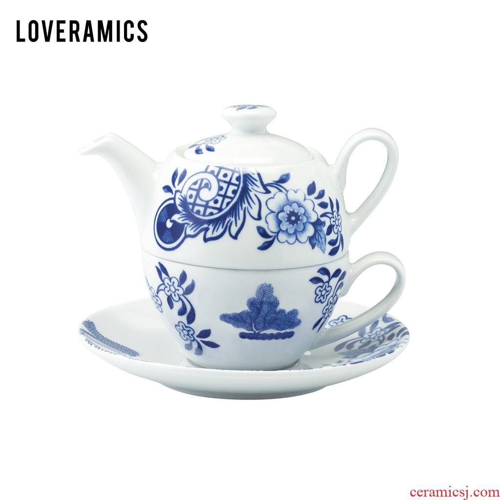 Mrs Loveramics love love blue glaze color 400 ml cups and saucers suit the teapot (blue)