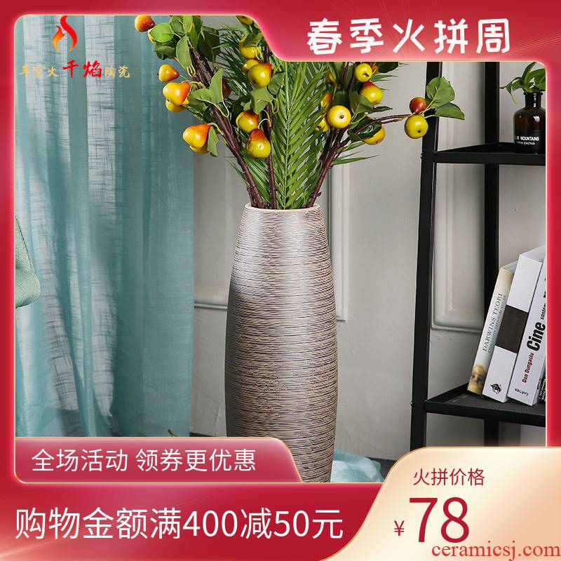 Jingdezhen ceramics vase landing sitting room porch contracted American dry flower arranging flowers restore ancient ways furnishing articles coffee line