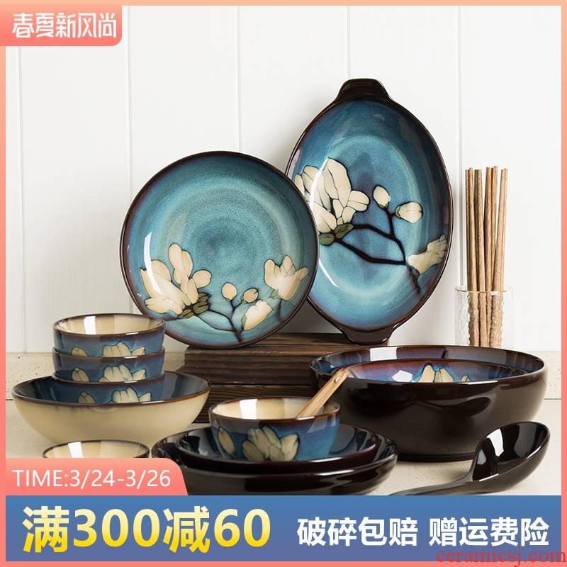 4/6 Dishes suit household more Japanese color, lovely people microwave bowl bowl dish dish ceramic tableware