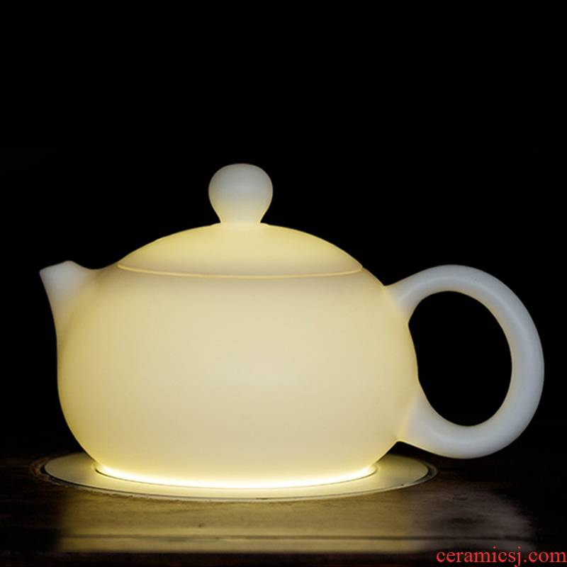 Zhuo royal kung fu tea set manually dehua white porcelain teapot single pot of white porcelain suet jade glaze porcelain office home