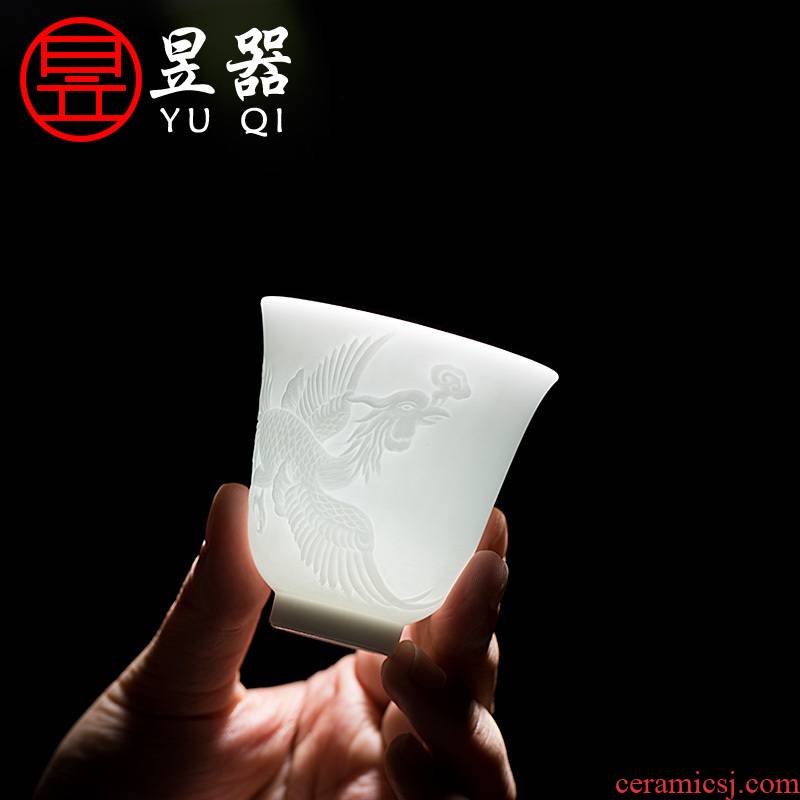 Yu ware jingdezhen ceramic cups longfeng the cup sample tea cup single CPU master cup kung fu tea tea set
