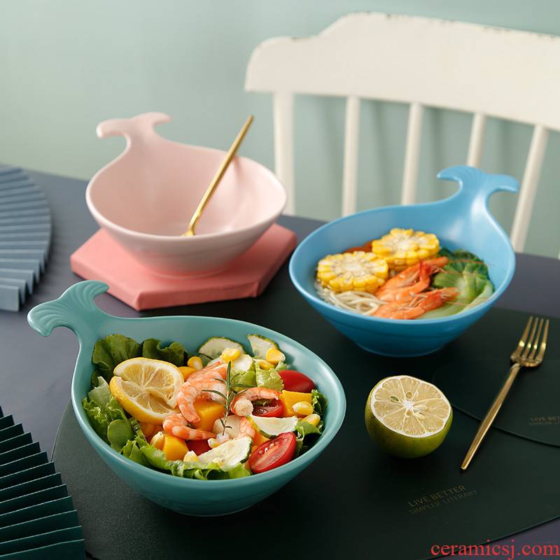The Nordic idea ceramic bowl of fruit salad bowl, lovely children eat breakfast bowl bowl porringer household utensils
