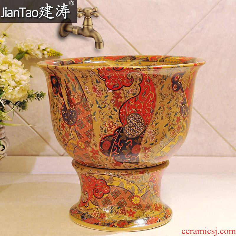 Amorous feelings restoring ancient ways! Listed on the new art of jingdezhen ceramic basin mop mop mop pool - to outshine each other