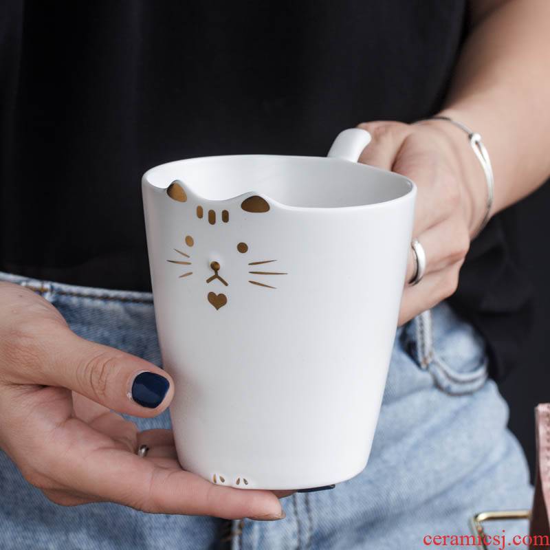 Express cartoon ceramic cup small animal keller individuality creative trend students PAWS glass cup of office