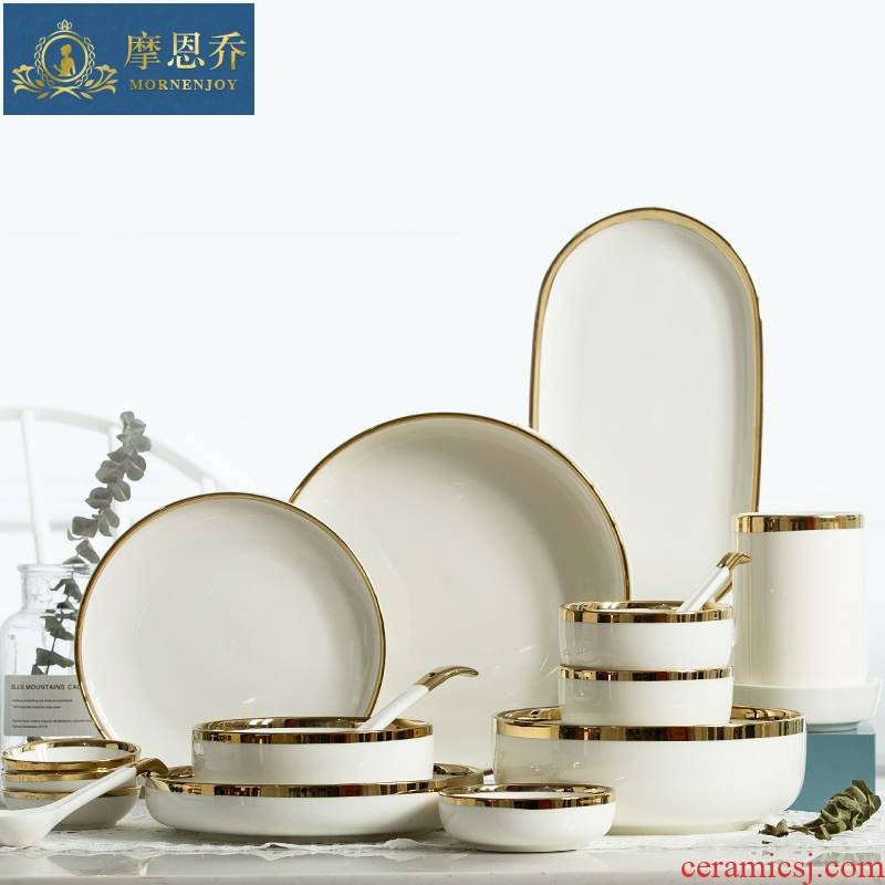 Ins the wind light key-2 luxury Nordic ceramic dishes move home web celebrity creative individual salad bowl dishes to eat bread and butter
