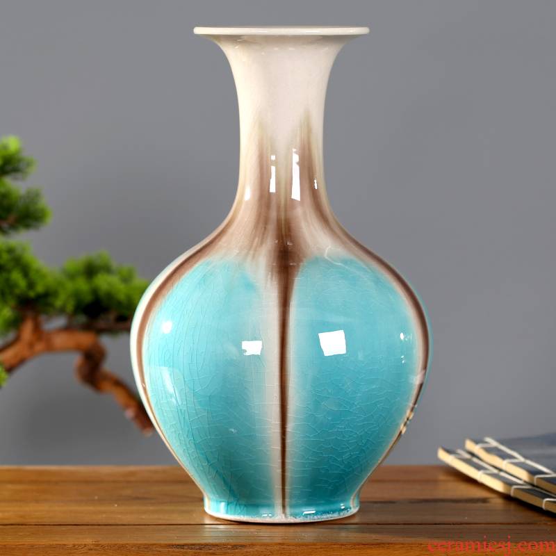 Jingdezhen ceramic household modern pure and fresh and contracted sitting room adornment dry flower flower bottle mesa of office furnishing articles