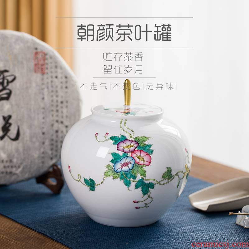 Mountain sound ceramic tea pot seal by hand painting POTS aneroid high - end gift box storage tea cake boxes