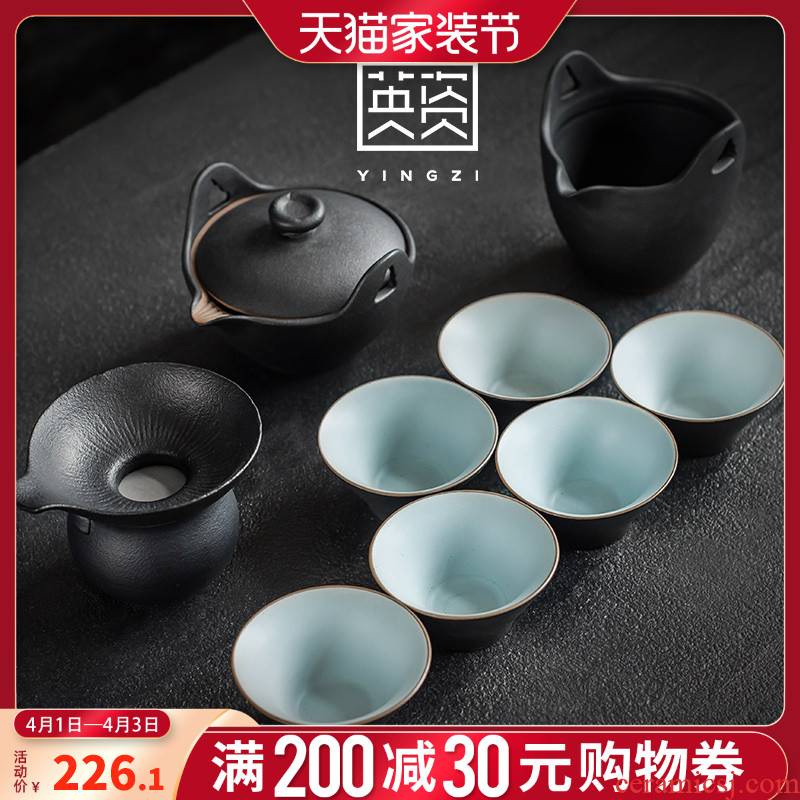 British ceramic tea set office of Chinese style hand grasp pot of modern home a whole set of kung fu tea tea cups