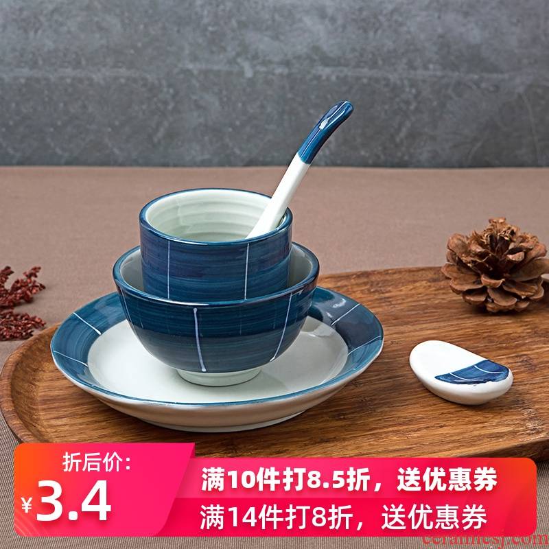 Three Japanese ceramics cup spoon, chopsticks rack bowl disc microwave characteristics of high temperature ceramic tableware can be customized