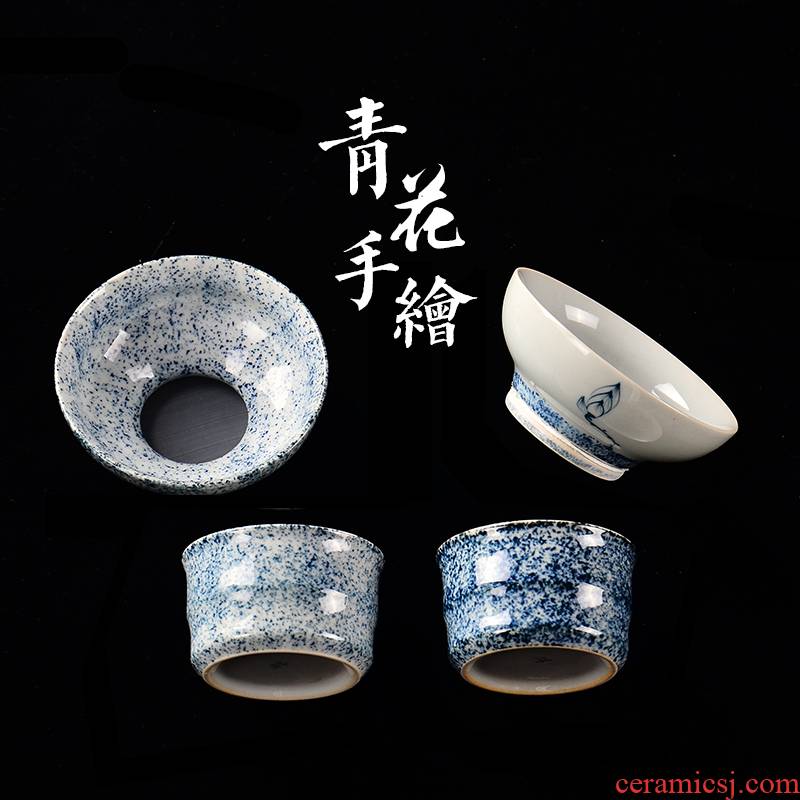 Wynn hui ceramic hand - made) blue and white porcelain tea tea filter filter rack kung fu tea accessories